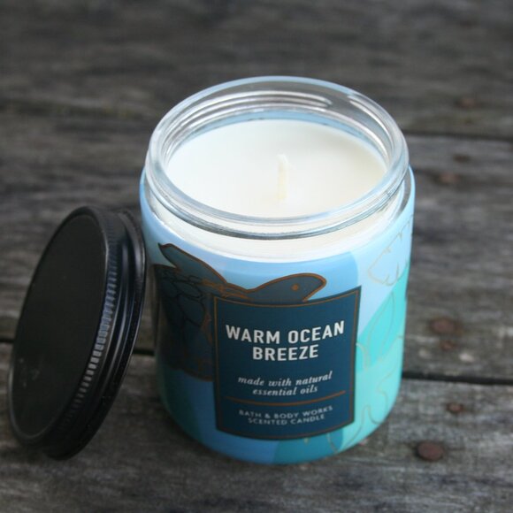 WARM OCEAN BREEZE SCENTED 7 OZ CANDLE NEW BOLD SCENT BATH BODY WORKS SEASIDE - Picture 11 of 12